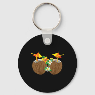 Cool Coconut Drinks Breast Funny Palm Tree Juice D Key Ring