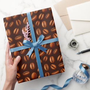 cool coffee bean tiled pattern party wrapping paper