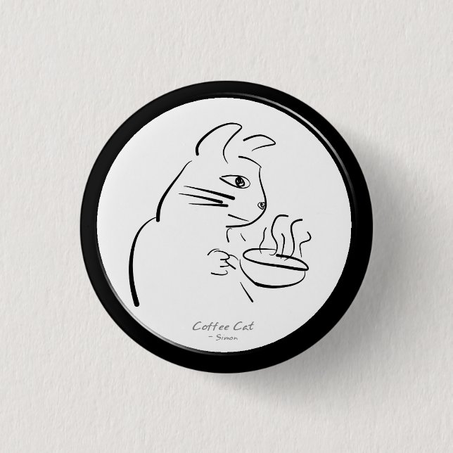 Cool Coffee Cat button (Front)