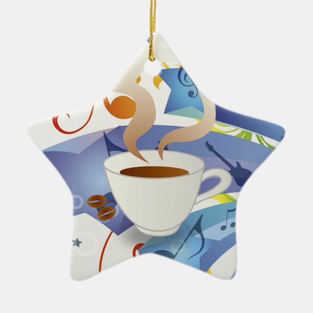 Cool Coffee Christmas Ornament (Front)