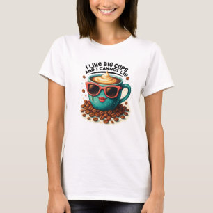 Cool Coffee Cup with Sunglasses Cute Barista  T-Shirt