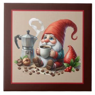 Cool coffee gnome home business crafting tile