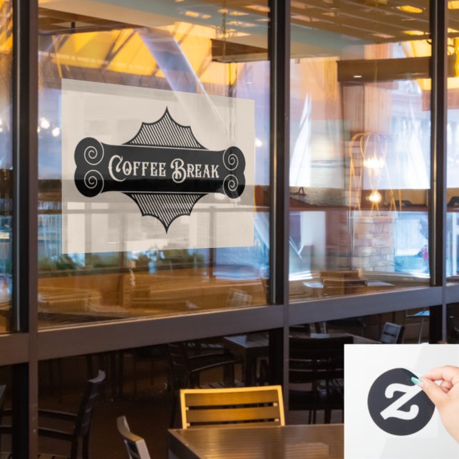 cool coffee shop break word art Window Cling (Restaurant Window)
