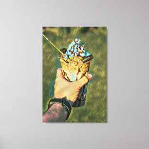 Cool cold freezing ice cream canvas print