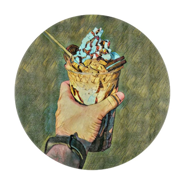 Cool cold freezing ice cream cutting board (Front)