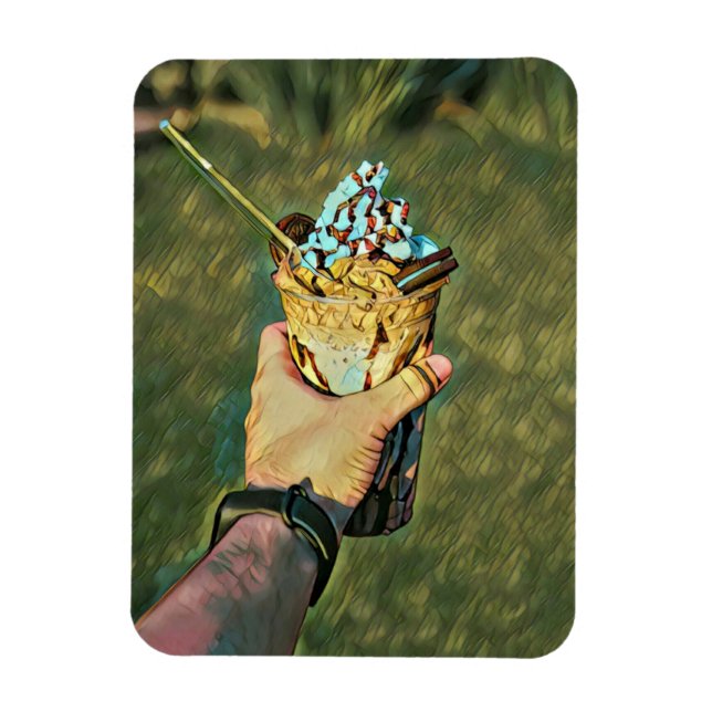 Cool cold freezing ice cream magnet (Vertical)