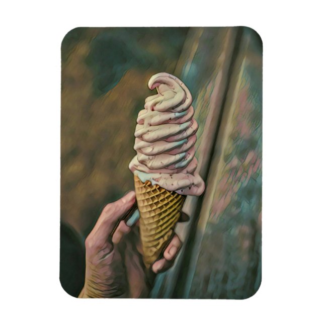 Cool cold freezing ice cream magnet (Vertical)