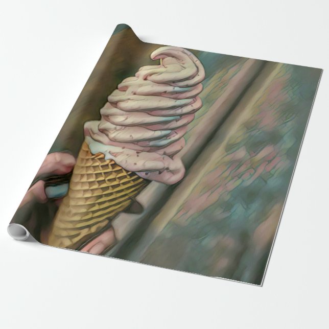 Cool cold freezing ice cream wrapping paper (Unrolled)