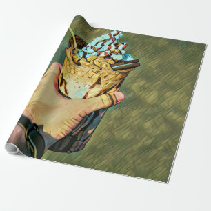 Cool cold freezing ice cream wrapping paper