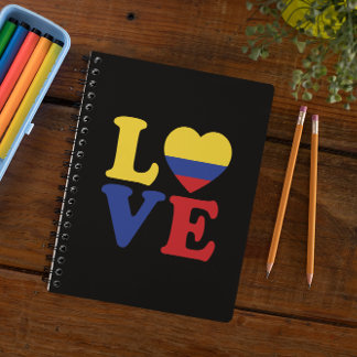 Cool Colombia Flag Love Notebook