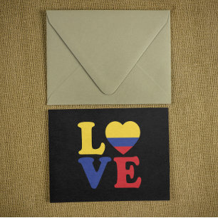 Cool Colombia Flag Love Postcard