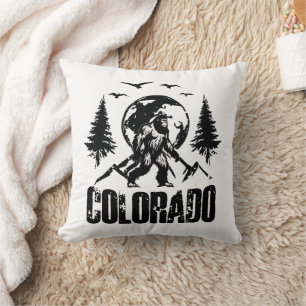 Cool Colorado Day Bigfoot Vintage Hiking Cushion