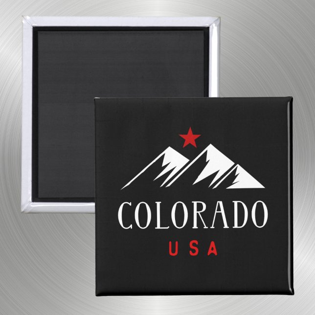 Cool Colorado USA Mountains with Star Dark Colour Magnet (Creator Uploaded)