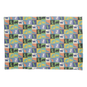 Cool Colorful Cats in Quilt Squares Pillowcase