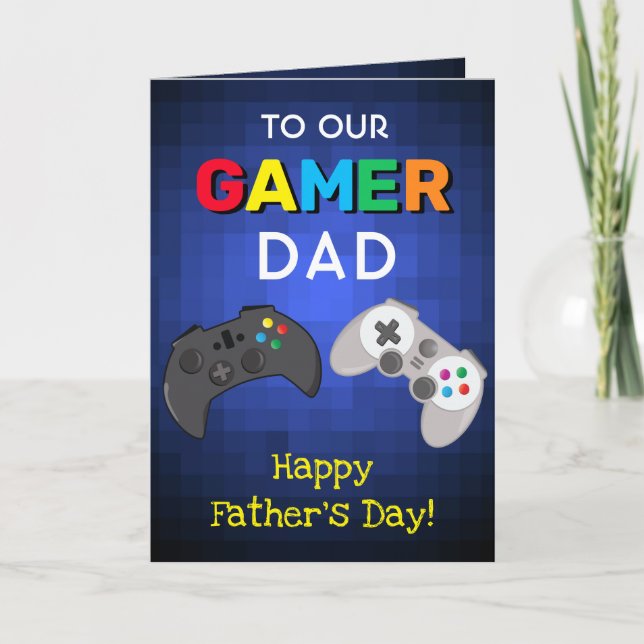 Cool Colorful Gamer Dad | Father's Day Card (Front)