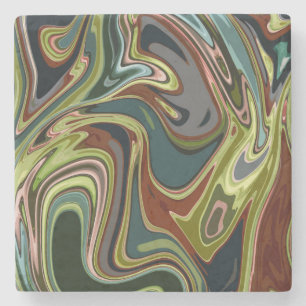 Cool Colorful Simulated Acrylic Swirling Stone Coaster