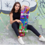Cool & Colorful Skateboard<br><div class="desc">Make this Psychedelic Deck your own by adding your text. To access advanced editing tools, please go to "Personalize this template" and click on "Details", scroll down and press the "click to customize further" link.</div>