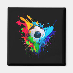 Cool Colorful Soccer Ball Splash Love Soccer Art S Magnet