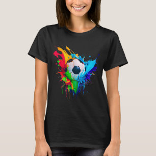 Cool Colorful Soccer Ball Splash Love Soccer Art S T-Shirt