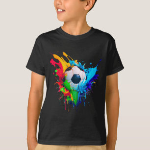 Cool Colorful Soccer Ball Splash Love Soccer Art S T-Shirt