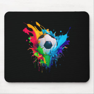 Cool Colorful Soccer Byll Splash Love Soccer Art S Mouse Pad