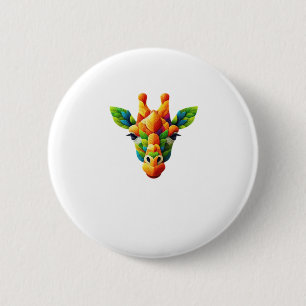 Cool Colorful Watercolor Giraffe Classic T-Shirt 6 Cm Round Badge