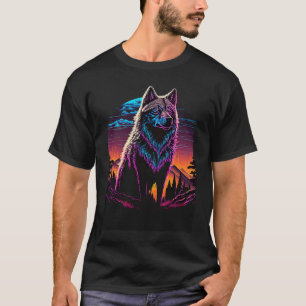 Cool Colorful Wolf Outfit Illustration Graphic Des T-Shirt
