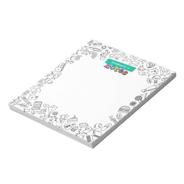 Cool Coloring personalized doodle notepad (Rotated)