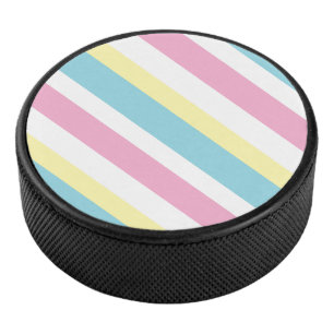 Cool Colors Stripes Pattern Hockey Puck