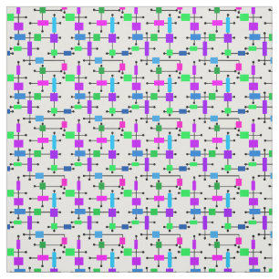 Cool Colour Grid Fabric