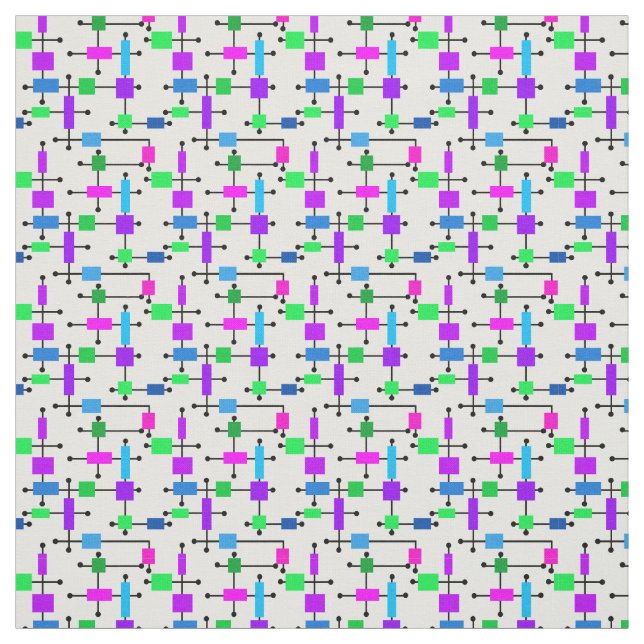 Cool Colour Grid  Fabric (Swatch)