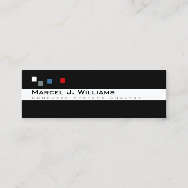 cool colour pixels modern professional mini business card (Front)