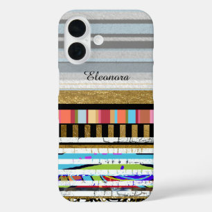 Cool Colour Stripes Custom iPhone 16 Case