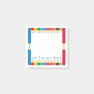 Cool Coloured Pencil Boarder Post-it Notes