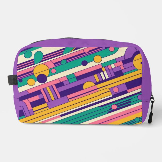 Cool, colourful 80s/90s retro designed dopp kit (Front)