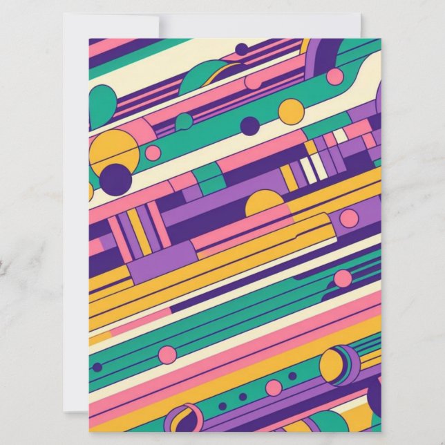 Cool, colourful 80s/90s retro designed holiday card (Front)