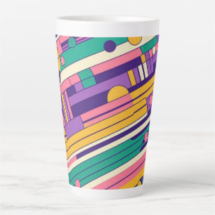 Cool, colourful 80s/90s retro designed latte mug