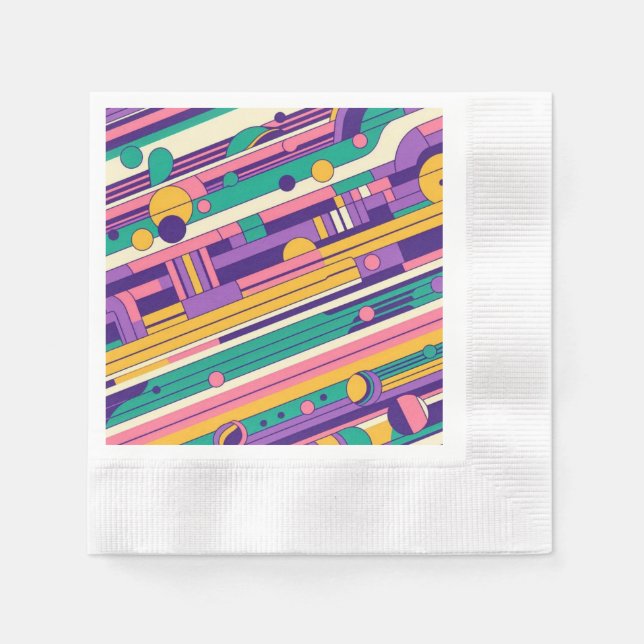Cool, colourful 80s/90s retro designed napkin (Front)