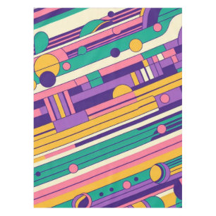 Cool, colourful 80s/90s retro designed tablecloth
