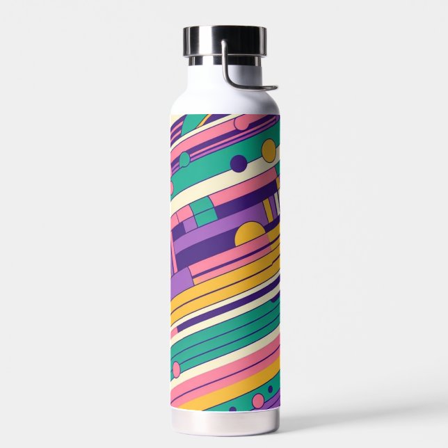 Cool, colourful 80s/90s retro designed water bottle (Left)