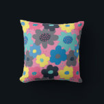 Cool Colourful Abstract 60s Hippie Floral Pattern Cushion<br><div class="desc">Cool Colourful Abstract 60s Hippie Floral Pattern Pillow</div>