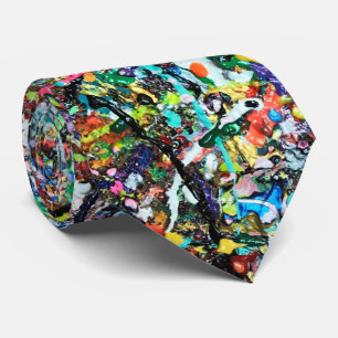 Cool Colourful Abstract Art Paint Splatter Pattern Tie