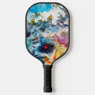 Cool & Colourful Abstract Fine Art Pickleball Paddle