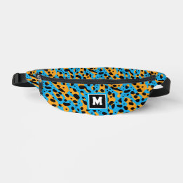 Cool Colourful Abstract Leopard Pattern Monogram Bum Bags