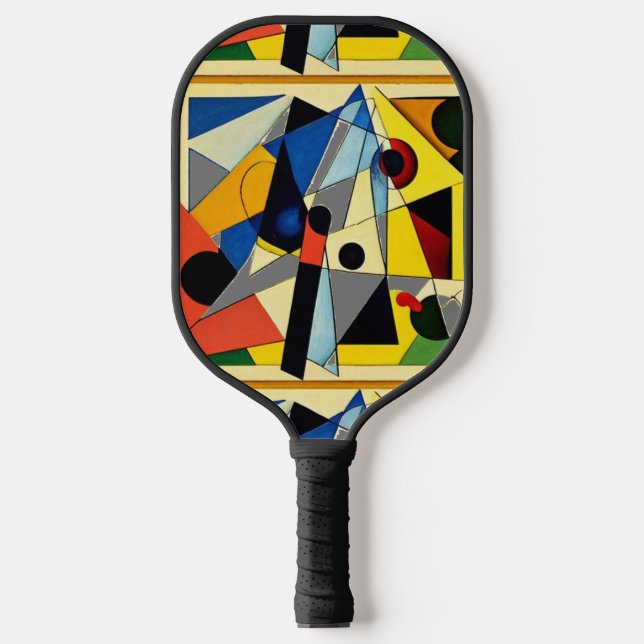 Cool Colourful Abstract Shapes Pickleball Paddle (Front)