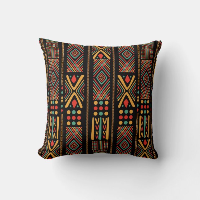 Cool Colourful African Design Pattern Cushion (Front)