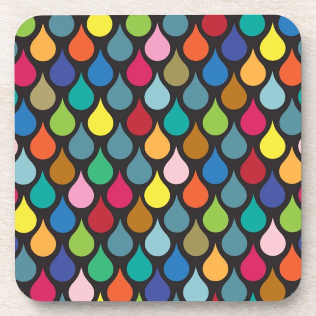 Cool Colourful Animal Scale Pattern Coaster (Front)