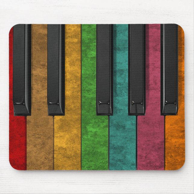 Cool colourful antique grunge effect piano mouse pad (Front)