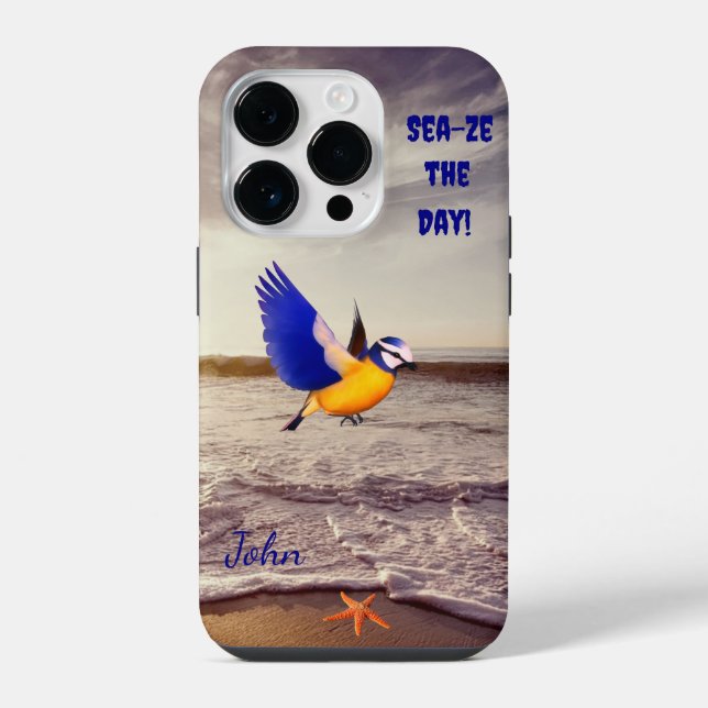 Cool & Colourful Beach Bird Sea  iPhone Case (Back)