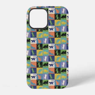 Cool Colourful Cat Silhouettes in Quilt Squares iPhone 12 Case